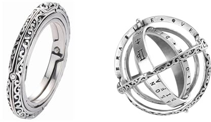 GAUEIOUR Astronomical Sphere Ball Ring,3D Retro Flipped Deformable Universe Ring, Size 7, Astronomical Dream Ring, Unisex, Fun and Exquisite Jewelry, Jewelry Gift (Silver)