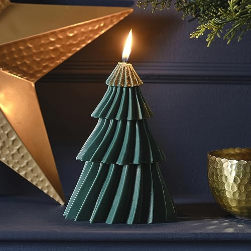 Ginger Ray Árbol verde en forma de vela de Navidad chimenea decoración de mesa
