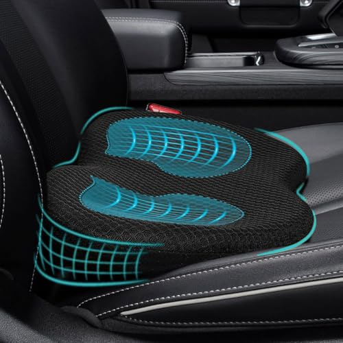 Norhogo Cuscino per Sedile Auto, Cuscino del Sedile a Cuneo, Cuscino Universale Memory Foam Schiena per Auto, Cuscino Lombare Auto Lavabile traspirante,Per Auto, Furgoni e Camion Nero