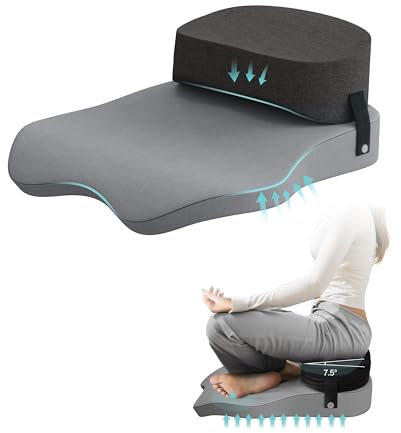 Meditation Cushion for Sitting on Floor, Office Chair Cushion for Cross Leg Sitting, Foam Bolster for Back Support, Large Floor Cushion Seating for Adults 22.8 x 21.6 Inch