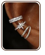 MILACOLATO Ear Cuff Orecchini Donna Oro Orecchini Senza Buco Donna Earcuffs con Regolabile Ipoallergenici Piercing Finti Helix Cartilagine Non Piercing Regolabili a ClipF