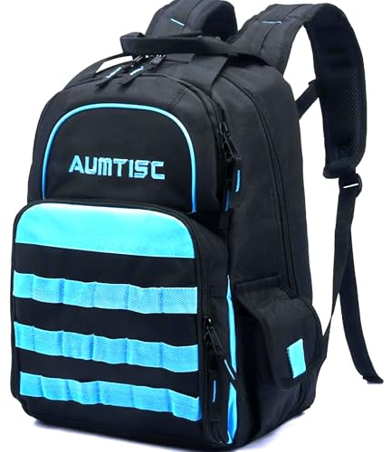 AUMTISC Werkzeugrucksack Werkzeugtasche Hochleistungs-werkzeug rucksack mit Mehrzwecktasche Industrie- und Bauarbeitsrucksack