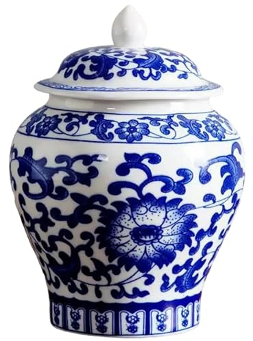 Barattoli di bianco blu da 350 ml in ceramica con coperchio a tenuta cinese Vaso per decorazioni per la casa Conservazione del tè