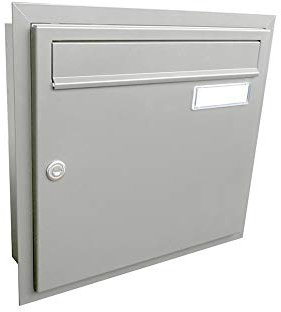 LETTERBOX24.de A-01 - Buzón Empotrado con Placa para Nombre, Color Gris