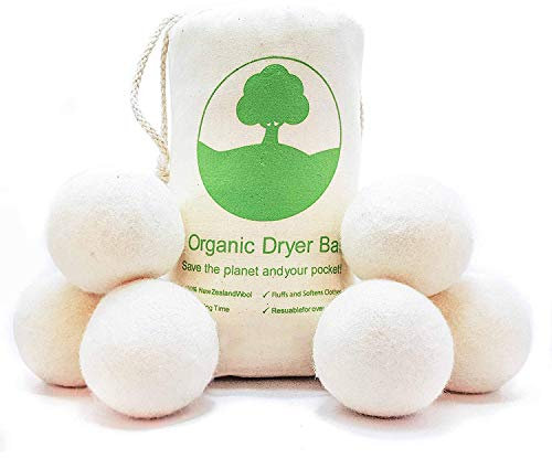 Anjing Lot de 6 balles de séchage bio XL 100 % laine de Nouvelle-Zélande Time and the Environnement