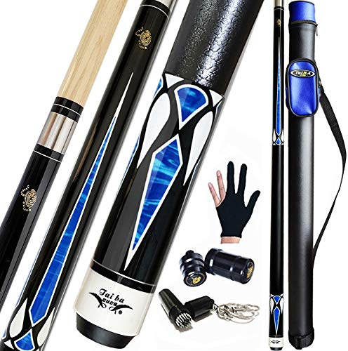 Tai ba cues 58 5A Maple Pool Cue with Case & Gears, 13mm Tip, 19–21oz
