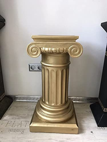 Columna de meandro estilo mesa auxiliar de 100 cm, estilo griego, antiguo, retro, rococó, barroco, soporte para flores, pedestal, pintado a mano