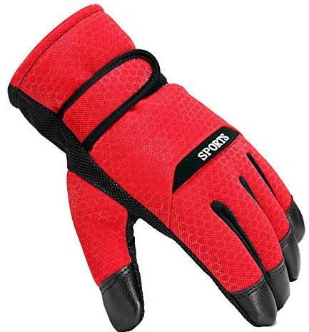 Orbgons Erfrischende Herrenski Handschuhe für Frauen, warme Winter- und Handschuhe Ball Extrem (Red, One Size)