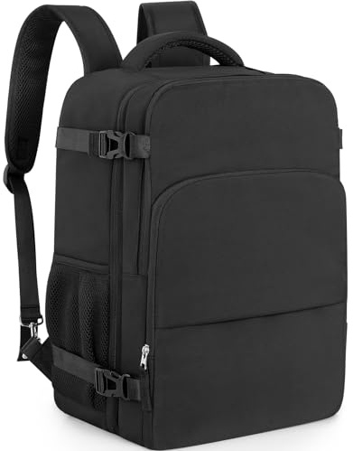 Snoffic Travel Backpack for Women Men,Travel Laptop Backpack w/USB Charging Port, Waterproof Travel Backpack Carry On Flight Approved,Weekender Business Hiking Bag,Laptop Backpack 17 inch