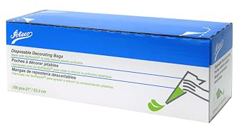 Ateco 4421 Plastic Disposable Piping and Cake Decorating Bags with NuPlastiQ, Pack of 100, Clear