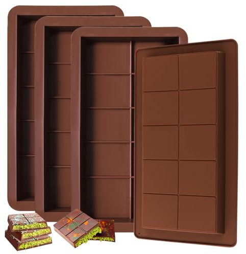 4 pezzi Stampi in silicone,Stampo silicone, Stampi Per Barrette Di Cioccolato Ripiene, Stampo Per Tablet Di Cioccolato,Applicabile a Stampi Realizzare Dolci Cioccolato