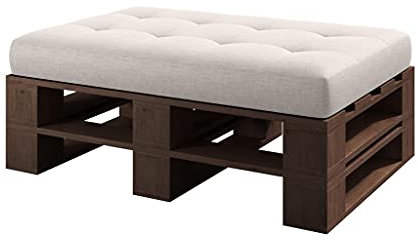 Lermowood Palettenmöbel Mp Hocker 120 x 80 x 40 cm Palisander | Europaletten Indoor und Outdoor Lounge Gartenmöbel Holz Gartenmöbel Set Lounge Möbel Terrasse Balkon Loft Stil Paletten