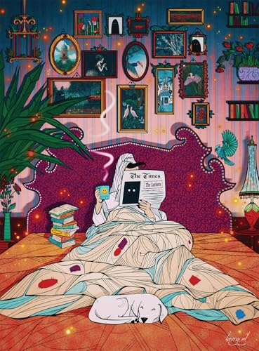 Buffalo Games - Bonjour - Laura El - Under The Covers - 1000 Piece Jigsaw Puzzle for Adults - Challenging Puzzle Perfect for Game Nights - Finished Size is 26.75 x 19.75