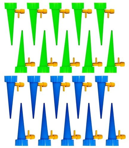 Pflanzen Bewässerung, 20 Stück Automatische Bewässerung Für Garten, Balkon Und Zimmerpflanzen, Praktische Gießhilfe Flasche Für Urlaub Und Büro, Farbe Grün Oder Blau, 11 cm Länge