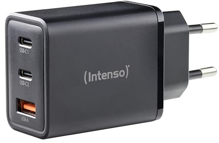 Intenso Power Adapter W65ACC GaN, 65W, Super schnelles Laden, für MacBook, Laptop, iPhone, Samsung Galaxy und mehr, schwarz