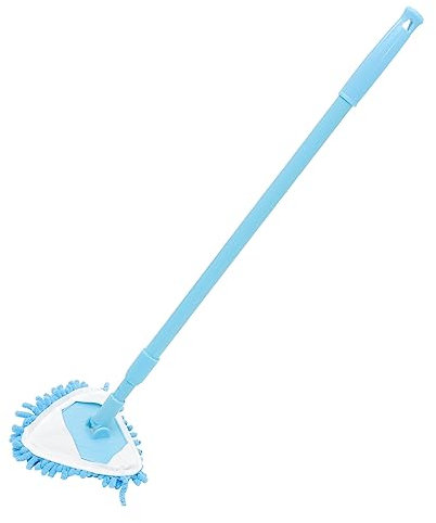 1Juego Trapeador Giratorio con Retráctil y Cabezal de Chenille Limpiar Bañeras y Esquinas de Limpieza