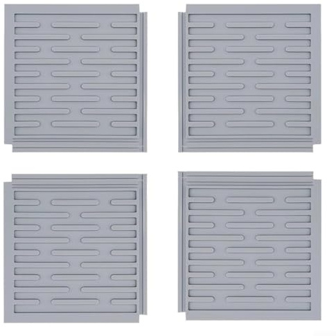 Eawfgtuw 4-pack Of Connectable Silicone Sink Drain Mats, Kitchen Countertop Protectors, Versatile Drying Mats For Glassware, Pots, And Plates, Dishwasher Safe