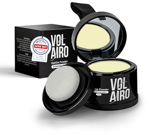 Volairo polvo para raíces – rubio claro – 4 g – cubre raíces visibles, canas y zonas despobladas – maquillaje resistente al agua – apto para hombres y mujeres