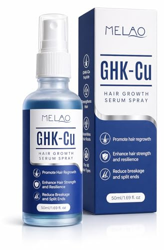 Sérum Capillaire GHK-Cu au Peptide de Cuivre, Spray Cuir Chevelu 50 ml, Soin Fortifiant et Hydratant pour Cheveux Fins, Secs ou Clairsemés