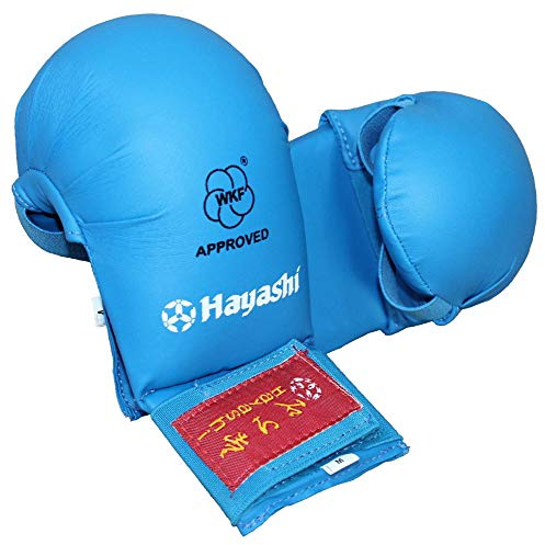 Hayashi Karate Faustschützer „TSUKI“ WKF Approved Handschützer (blau, M)