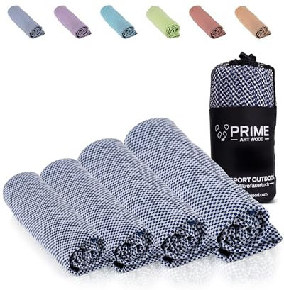 PRIME ART WOOD Reisehandtuch Bambus 200x80 cm Dunkelblau