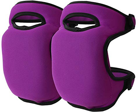 AfinderDE Erwachsene Garten-Knieschoner Ultra Dicke Weiche Schwamm Knieschützer komfortabel Kniepolster Kniebandage mit Klettverschluss für Gartenarbeiten Autoreparatur Hausarbeiten Reiniger, Violett