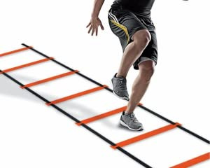 Saraoriginalshop Scala Ostacoli per Allenamento di Velocita e Coordinazione Calcio Sport Disponibile in 6 Metri 12 scalini 4 Metri 8 Scalini (6 Metri)