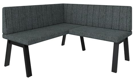 FURNISTAR Eckbank Akiko Metal A - Eckbankgruppe für Ihrem Esszimmer, Küche modern, Sitzecke, Essecke. Perfekt für Küche, Büro und Rezeption. Solide und Starke Verarbeitung. (130x130-Inari96)