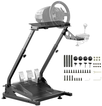 Grefinity Racing Wheel Stand，Height Adjustable Steering Wheel Stand Racing Simulator Cockpit for Logitech G920 G29 G923 G27 G25, Thrustmaster T300RS TX F458 T500RS T150 Xbox PS4 PS5 PC