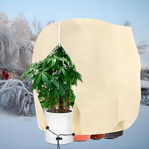 ZOZIJIU Vinterskydd för växter växtskydd vinter övervintringstält med dragkedja och dragband, frostskydd, växter, huva, vinterskyddsfleece för krukväxter, palmer olivträd (140 x 200 cm/1 st.)