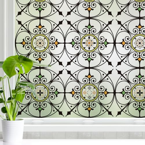 Dktie Film électrostatique pour fenêtre en verre dépoli anti-UV amovible sans colle pour cuisine, salle de bain, bureau - 90 x 200 cm