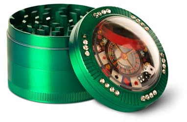 Grinder di Spezie, Halbur Versatile 63mm Spezie Macina with Raschietto, Portatile Durable Zinc Alloy Macinaspezie Buona tenuta Antiodore per macinare Spezie Essiccate (Verde)