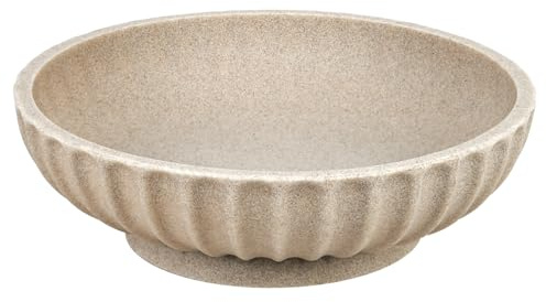 Deobath Large Decorative Bowl - Fruit Bowl for Kitchen Counter - Modern Decorative Bowl for Home Decor,Key Bowl for Entryway Table - Artificial Stone Beige