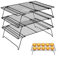 Griglia di Raffreddamento per Torte a 3 Strati Impilabile (400 x 200 mm), Griglia per Accessori da Forno per Muffin, Pizza Cupcake e Grigliate, Supporto da Cucina Salvaspazio