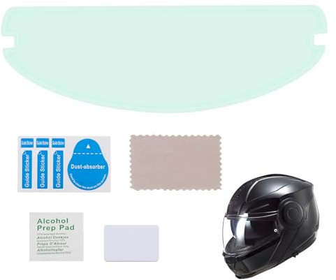 Helmet Visor Anti Fog Film, Motorcycle Universal Protective Anti-fog Film Clear Helmet Shield Lense Insert Transparent Motorbike Helmet Cover Resistant Waterproof Sticker with Cleaing Kit Accessories
