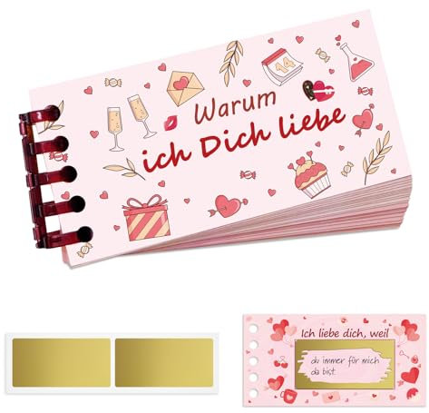LOYEBOHU Valentinstag Geschenke für Ihn Sie Rubbelkarten, Ich Liebe Dich, Rubbellose Selber Machen, Geschenke für Männer Frauen Freund Freundin