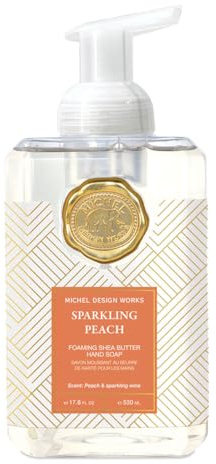 Michel Design Works Foaming Hand Soap, Sparkling Peach, Beautiful Square Container with Pump 530ml