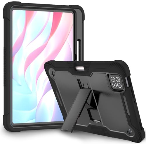 Vakarey for Xiaomi Pad 7 Case Kids Shockproof Tablet Cover for Xiaomi Pad 7 Pro 11.2 inch with Pen Slot,Black