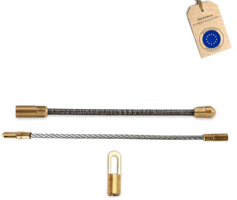 PROFERCA® Kit Accesorios Guía Pasacables | Rosca Universal M5 | Guías de 4.5mm | 2 Cabezas Flexibles | 1 Anilla Final