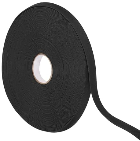 YELARXI Double Fold Bias Tape for Sewing, Quilt Binding Cotton Bias Tape Double Fold 1/2 Inch 25 Yards Fit for Hemming Seaming DIY Crafts Piping - (Black)