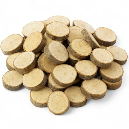 MIJOMA Dischi di legno, 220 g, decorazione in legno naturale con corteccia, per Natale, composizioni fai da te, decorazione rustica, non trattata, per decorazione da tavolo e floristica (rotondo): Ø
