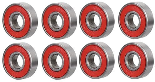 8 Stücke Skate Roller Bearing Longboard Roller Skate Bearings 608 Kugellager für Skateboards Inline Skating Roller (Rot 7)