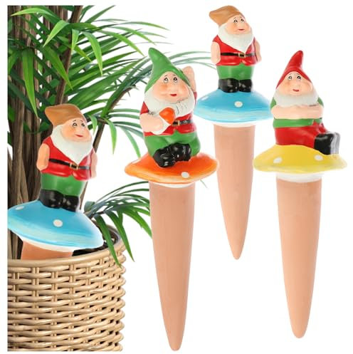 COM-FOUR® 3x automatisk vattning för inomhusväxter - vattendispenser för växter - lerkottar för vattning av blommor - hydrospikar (03 stycken - dvärgar)