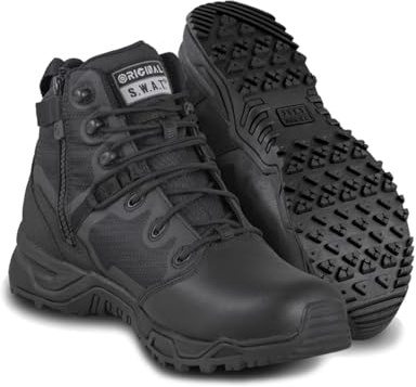 ORIGINAL SWAT Mens Alpha Fury 6 Polishable Toe Side-Zip EN, Color: Black, Size: 9.5, Width: R (176301-R-095)