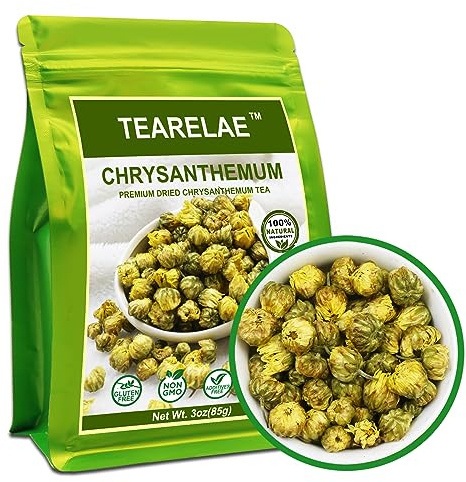 TEARELAE - Premium Dried Chrysanthemum Tea - [5A] Top Grade - Natural Chinese Chrysanthemum Tai Ju - Refreshing Floral Fragrance - Herbal Loose Leaf Tea - 3oz/85g
