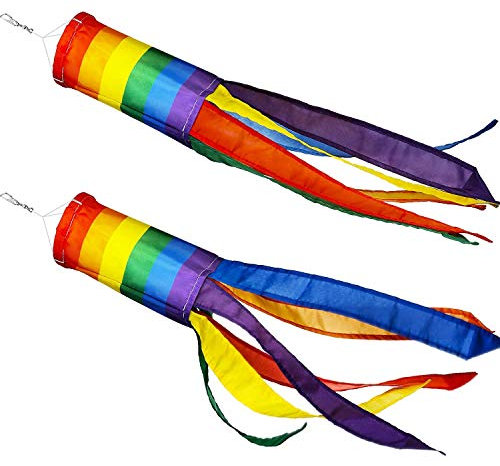 Duendhd Lot de 2 manches à air colorées pour décoration