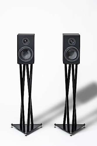 Pro-Ject Tristand, Hochwertiger Lautsprecherständer aus Stahl mit höhenverstellbaren Spikes, Stereopaar (Black)