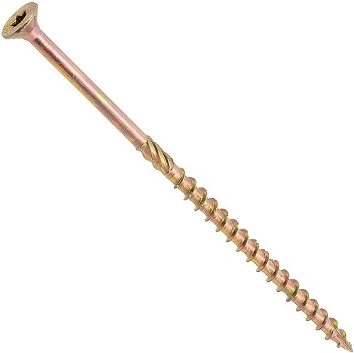 AERZETIX - C69154 - Juego de 25 Tornillos para madera Ø6x140mm con cabeza fresada - con huella estrella Т30 - en acero galvanizado - carpintería contrachapado aglomerado melamina terraza tablero viga