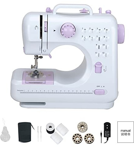 LetCart 505A 12 Stiche Elektrische Nähmaschine Mini Haushalt Doppelfaden-Nähmaschine EU 220V, Für Profi Anfänger DIY Begeister Sewing Machine