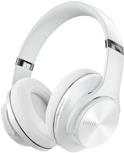 DOQAUS Auriculares Bluetooth Diadema con App,Blanco